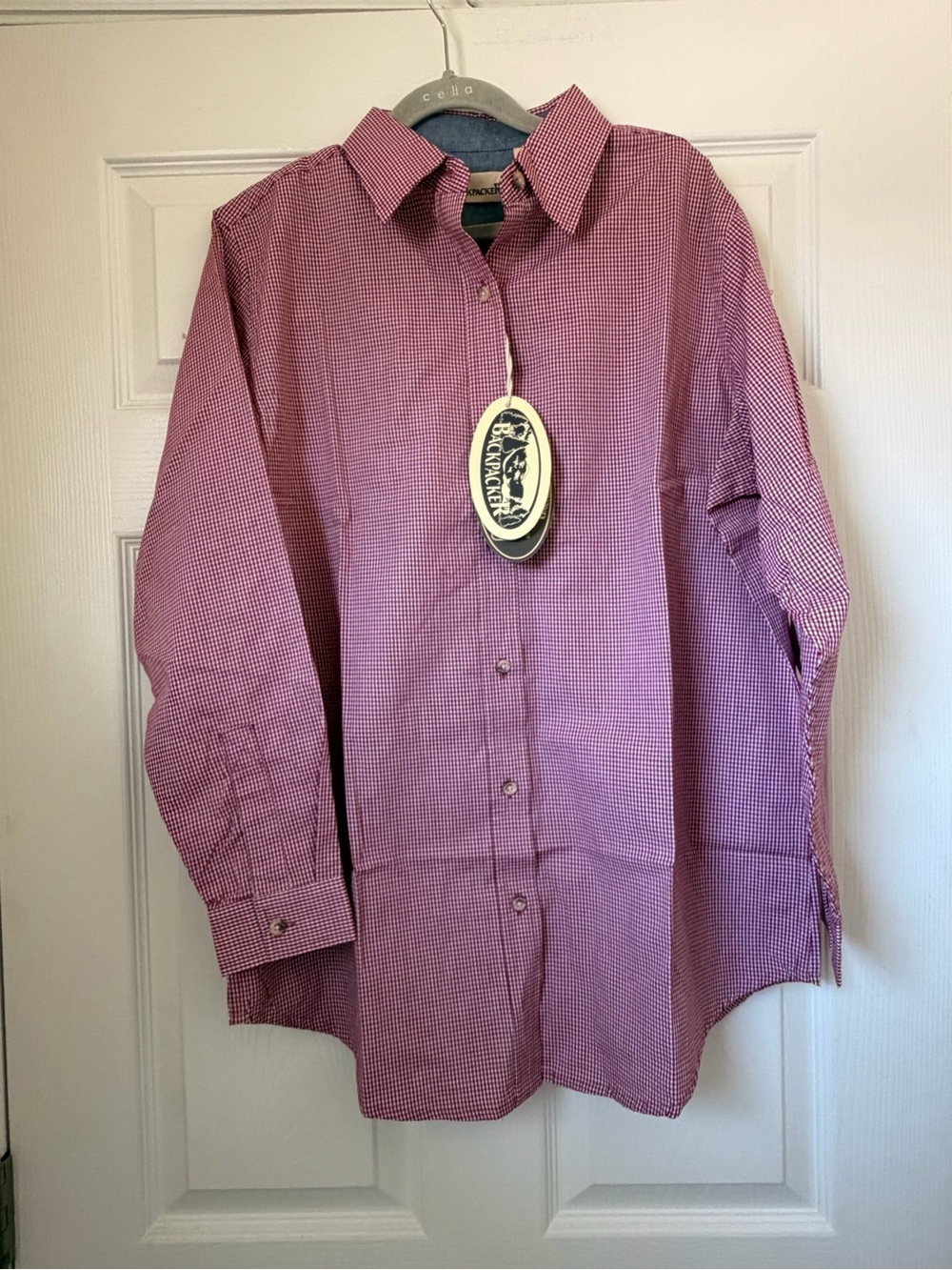 Classic Women’s Button-Down Shirt in Red Gingham